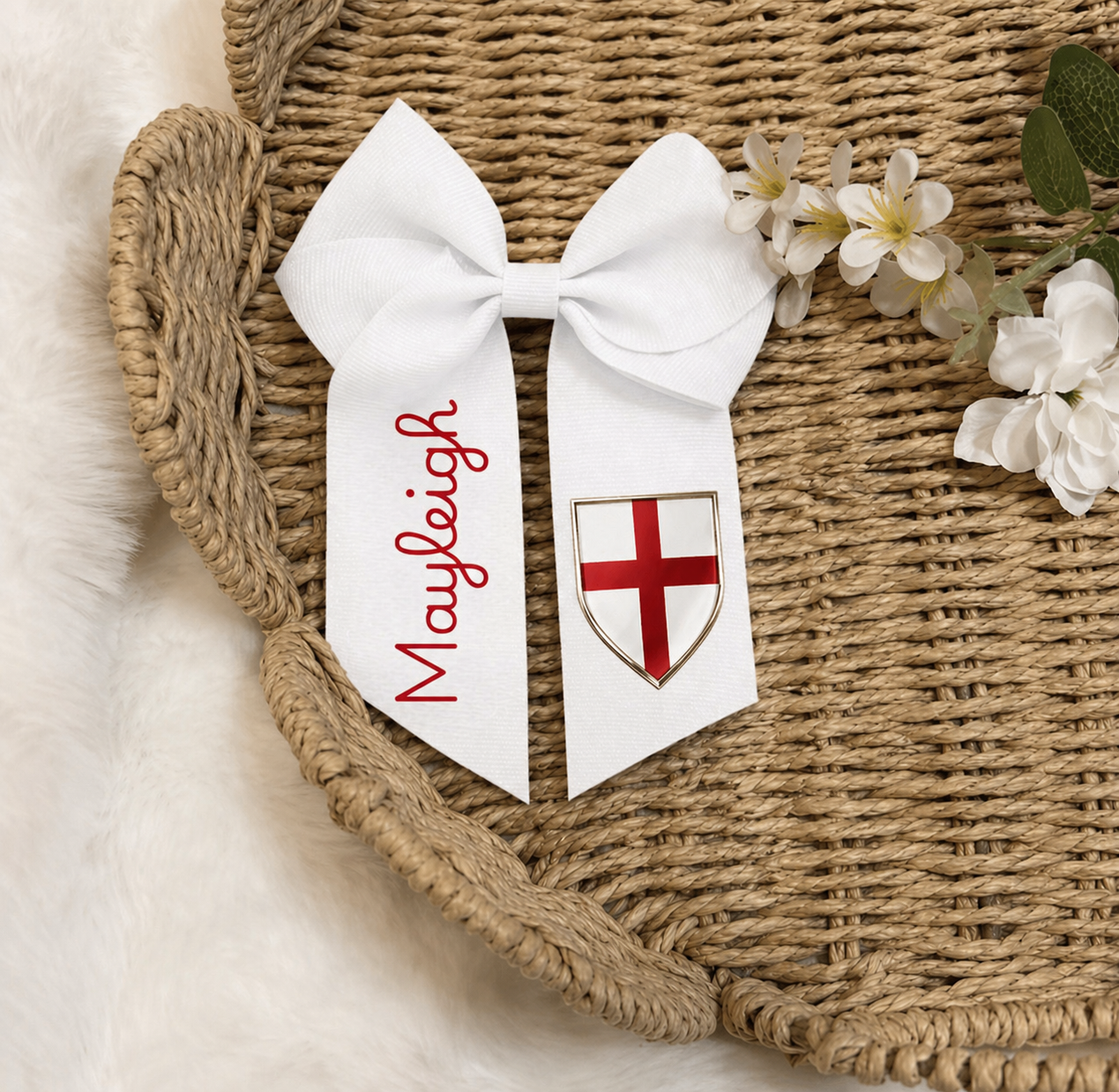 World Cup Crest Bow - White