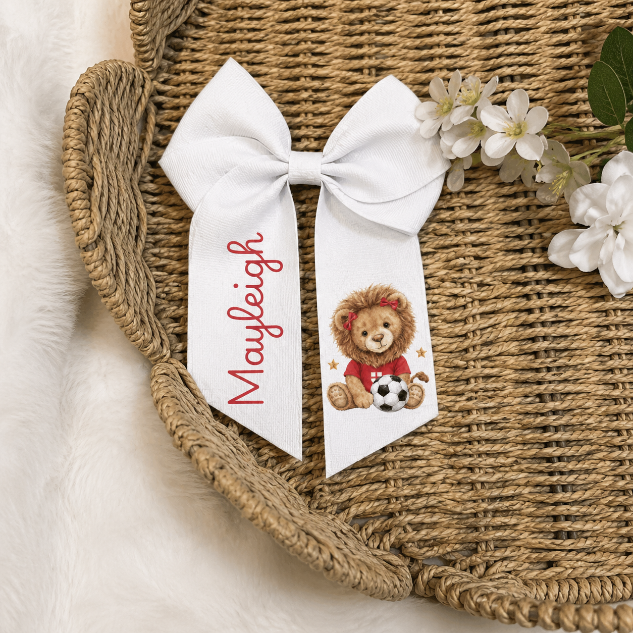 World Cup Lion Bow - White
