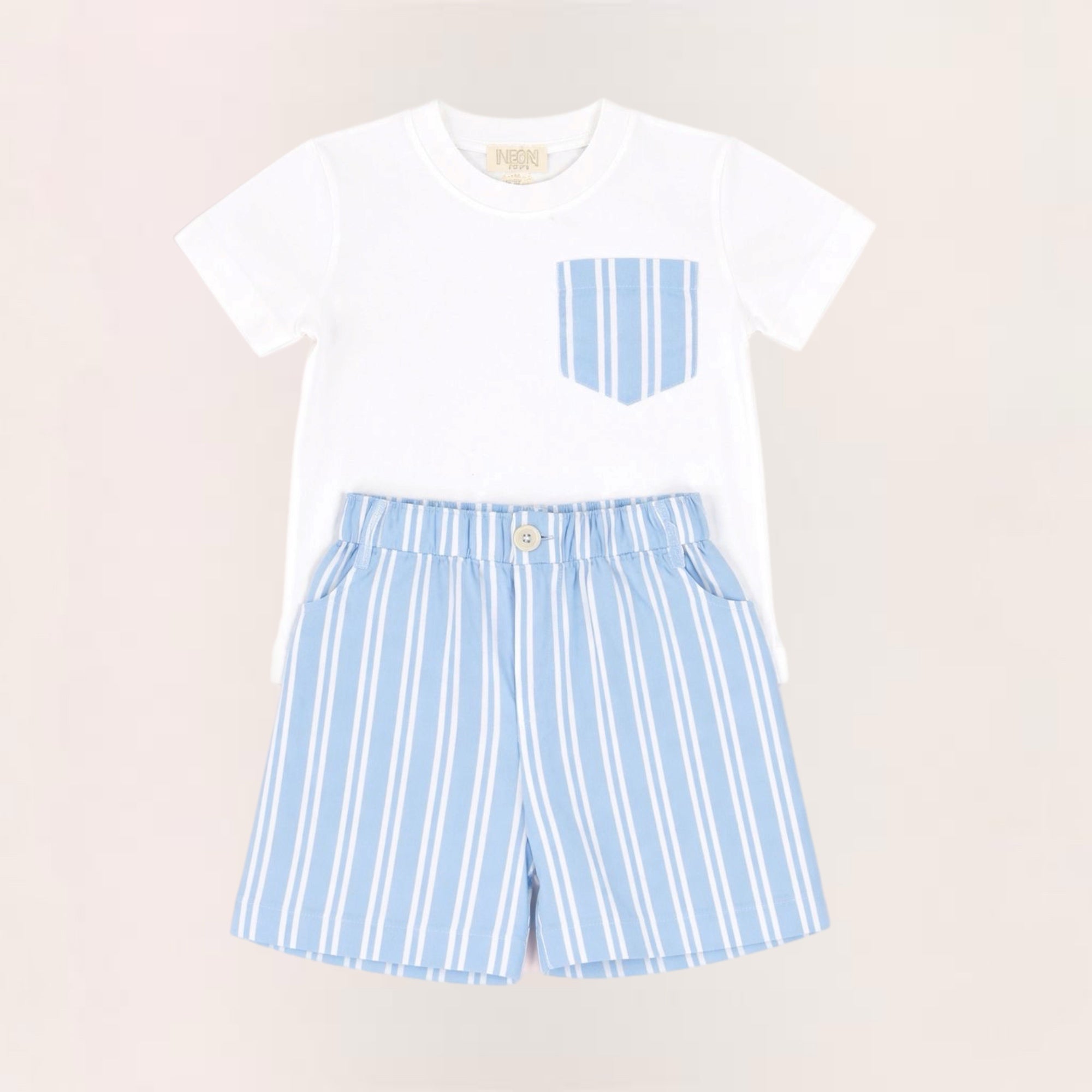 Boys Blue Shorts Set
