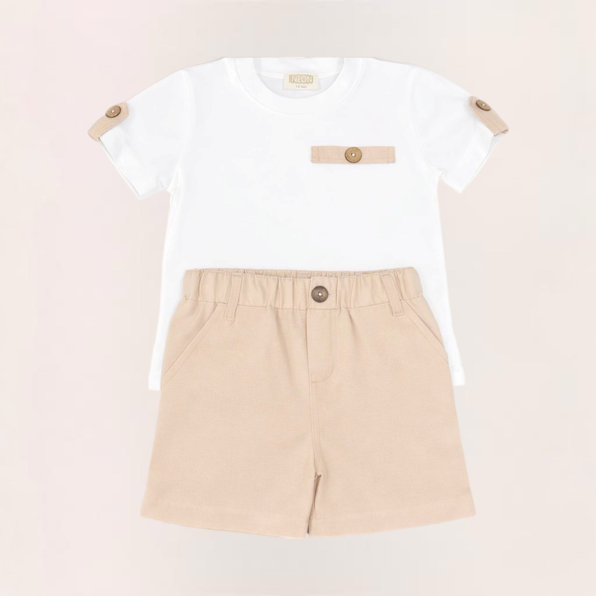 Boys Neutral Shorts Set